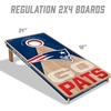 image:imageYouTheFan NFL 2 x 4 Slogan Series Professional Wood Cornhole Game with Logo BagsNew England Patriots