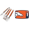 image:imageYouTheFan NFL Denver Broncos Spirit Series 3Piece BBQ Set Stainless Steel 22 x 9 amp NFL Denver Broncos Logo Series Cutting Board