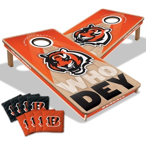 image:imageYouTheFan NFL 2 x 4 Slogan Series Professional Wood Cornhole Game with Logo BagsCincinnati Bengals