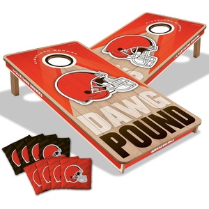 image:imageYouTheFan NFL 2 x 4 Slogan Series Professional Wood Cornhole Game with Logo BagsCleveland Browns