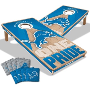 image:imageYouTheFan NFL 2 x 4 Slogan Series Professional Wood Cornhole Game with Logo BagsDetroit Lions