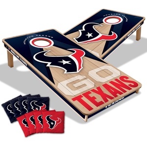 image:imageYouTheFan NFL 2 x 4 Slogan Series Professional Wood Cornhole Game with Logo BagsHouston Texans