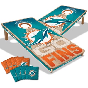 image:imageYouTheFan NFL 2 x 4 Slogan Series Professional Wood Cornhole Game with Logo BagsMiami Dolphins