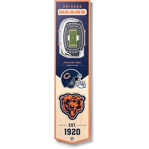 image:imageYouTheFan NFL 3D Stadium Banner 8 x 32 InchesChicago Bears