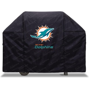 image:imageYouTheFan NFL Heavy Duty Waterproof Grill Cover  UV Resistant Durable Polyester BBQ Cover Weatherproof Protection for Outdoor Gas or Charcoal Grills for Grills up to 5 WideMiami Dolphins