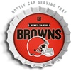 image:imageYouTheFan OfficiallyLicensed NFL Bottlecap Serving Tray  13 x 13  Bottle Cap Shaped Tray  100 Melamine Dishwasher Safe BPA Free  Great Fan GiftCleveland Browns