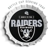 image:imageYouTheFan OfficiallyLicensed NFL Bottlecap Serving Tray  13 x 13  Bottle Cap Shaped Tray  100 Melamine Dishwasher Safe BPA Free  Great Fan GiftLas Vegas Raiders