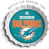 image:imageYouTheFan OfficiallyLicensed NFL Bottlecap Serving Tray  13 x 13  Bottle Cap Shaped Tray  100 Melamine Dishwasher Safe BPA Free  Great Fan GiftMiami Dolphins