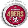 image:imageYouTheFan OfficiallyLicensed NFL Bottlecap Serving Tray  13 x 13  Bottle Cap Shaped Tray  100 Melamine Dishwasher Safe BPA Free  Great Fan GiftSan Francisco 49ers