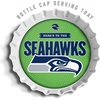 image:imageYouTheFan OfficiallyLicensed NFL Bottlecap Serving Tray  13 x 13  Bottle Cap Shaped Tray  100 Melamine Dishwasher Safe BPA Free  Great Fan GiftSeattle Seahawks