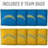 image:imageYouTheFan Officiallylicensed NFL Set of 8 Cornhole Bags  All Weather Dual Sided Slide amp Stop  regulation sizeLos Angeles Chargers