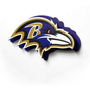 image:imageYouTheFan NFL 3D DieCut Wall Art precisioncrafted and lasercut in the exact shape of your teams logo multiple layers create striking depth readytohang and officially licensedBaltimore Ravens