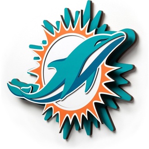 image:imageYouTheFan NFL 3D DieCut Wall Art precisioncrafted and lasercut in the exact shape of your teams logo multiple layers create striking depth readytohang and officially licensedMiami Dolphins
