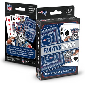 image:imageYouTheFan NFL OfficiallyLicensed Playing Cards  Original Artwork on All face Cards and Jokers  Teams Official Colors  Quality Linen Texture  Designed in The USANew England Patriots