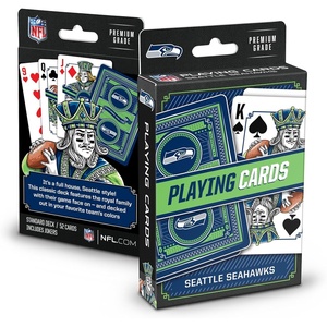 image:imageYouTheFan NFL OfficiallyLicensed Playing Cards  Original Artwork on All face Cards and Jokers  Teams Official Colors  Quality Linen Texture  Designed in The USASeattle Seahawks