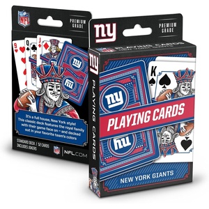 image:imageYouTheFan NFL OfficiallyLicensed Playing Cards  Original Artwork on All face Cards and Jokers  Teams Official Colors  Quality Linen Texture  Designed in The USANew York Giants