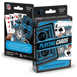 image:imageYouTheFan NFL OfficiallyLicensed Playing Cards  Original Artwork on All face Cards and Jokers  Teams Official Colors  Quality Linen Texture  Designed in The USACarolina Panthers