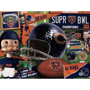 image:imageYouTheFan NFL Wooden Retro Series Puzzle 1775 x 1325 Inches 333 PiecesChicago Bears