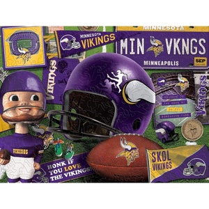 image:imageYouTheFan NFL Wooden Retro Series Puzzle 1775 x 1325 Inches 333 PiecesMinnesota Vikings