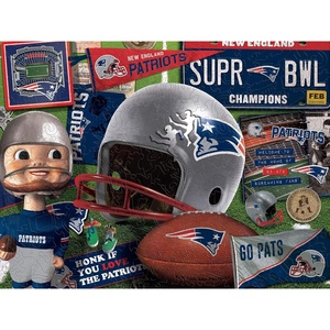 image:imageYouTheFan NFL Wooden Retro Series Puzzle 1775 x 1325 Inches 333 PiecesNew England Patriots