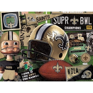 image:imageYouTheFan NFL Wooden Retro Series Puzzle 1775 x 1325 Inches 333 PiecesNew Orleans Saints