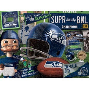 image:imageYouTheFan NFL Wooden Retro Series Puzzle 1775 x 1325 Inches 333 PiecesSeattle Seahawks