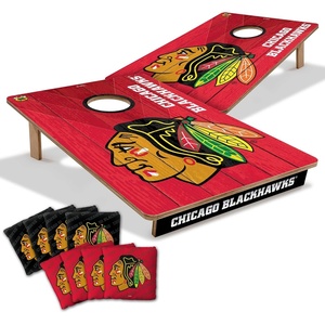 image:imageYouTheFan NHL 2 x 3 Wood Cornhole Game with Logo BagsChicago Blackhawks