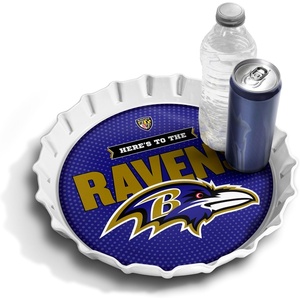 image:imageYouTheFan OfficiallyLicensed NFL Bottlecap Serving Tray  13 x 13  Bottle Cap Shaped Tray  100 Melamine Dishwasher Safe BPA Free  Great Fan GiftBaltimore Ravens