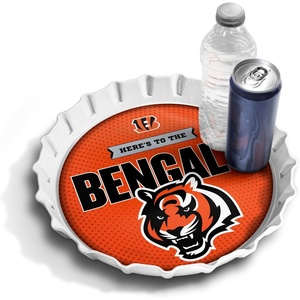 image:imageYouTheFan OfficiallyLicensed NFL Bottlecap Serving Tray  13 x 13  Bottle Cap Shaped Tray  100 Melamine Dishwasher Safe BPA Free  Great Fan GiftCincinnati Bengals