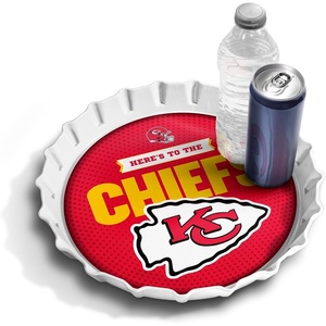 image:imageYouTheFan OfficiallyLicensed NFL Bottlecap Serving Tray  13 x 13  Bottle Cap Shaped Tray  100 Melamine Dishwasher Safe BPA Free  Great Fan GiftKansas City Chiefs