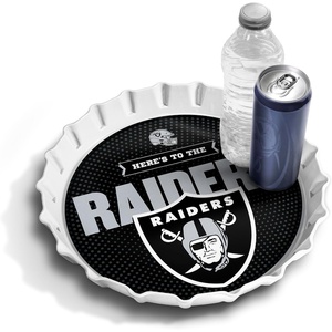 image:imageYouTheFan OfficiallyLicensed NFL Bottlecap Serving Tray  13 x 13  Bottle Cap Shaped Tray  100 Melamine Dishwasher Safe BPA Free  Great Fan GiftLas Vegas Raiders