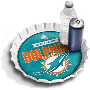 image:imageYouTheFan OfficiallyLicensed NFL Bottlecap Serving Tray  13 x 13  Bottle Cap Shaped Tray  100 Melamine Dishwasher Safe BPA Free  Great Fan GiftMiami Dolphins