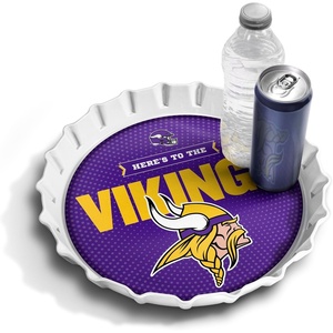 image:imageYouTheFan OfficiallyLicensed NFL Bottlecap Serving Tray  13 x 13  Bottle Cap Shaped Tray  100 Melamine Dishwasher Safe BPA Free  Great Fan GiftMinnesota Vikings