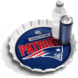 image:imageYouTheFan OfficiallyLicensed NFL Bottlecap Serving Tray  13 x 13  Bottle Cap Shaped Tray  100 Melamine Dishwasher Safe BPA Free  Great Fan GiftNew England Patriots