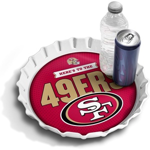 image:imageYouTheFan OfficiallyLicensed NFL Bottlecap Serving Tray  13 x 13  Bottle Cap Shaped Tray  100 Melamine Dishwasher Safe BPA Free  Great Fan GiftSan Francisco 49ers
