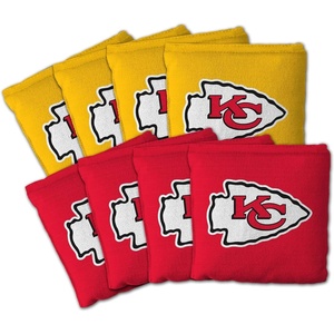image:imageYouTheFan Officiallylicensed NFL Set of 8 Cornhole Bags  All Weather Dual Sided Slide amp Stop  regulation sizeKansas City Chiefs