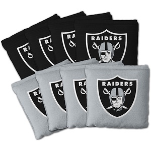 image:imageYouTheFan Officiallylicensed NFL Set of 8 Cornhole Bags  All Weather Dual Sided Slide amp Stop  regulation sizeLas Vegas Raiders