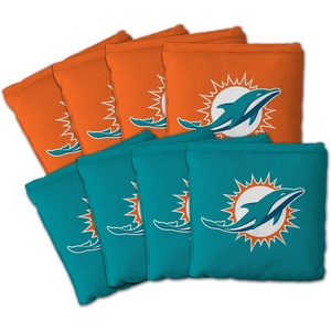 image:imageYouTheFan Officiallylicensed NFL Set of 8 Cornhole Bags  All Weather Dual Sided Slide amp Stop  regulation sizeMiami Dolphins