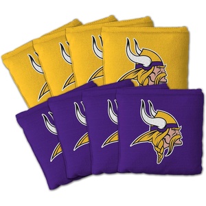 image:imageYouTheFan Officiallylicensed NFL Set of 8 Cornhole Bags  All Weather Dual Sided Slide amp Stop  regulation sizeMinnesota Vikings
