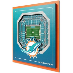 image:imageYouTheFan Officiallylicensed NFL Stadium Series 3D Wall Art  multilayer team stadium replica detailed sports fan gift indoor decorMiami Dolphins