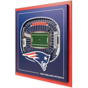 image:imageYouTheFan Officiallylicensed NFL Stadium Series 3D Wall Art  multilayer team stadium replica detailed sports fan gift indoor decorNew England Patriots