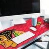 image:imageYouTheFan NHL OfficiallyLicensed Logo Series Desk Pad  Water and Stain Resistant HeavyDuty NonSlip Rubber Backing  Stitched Edge fits Under Mouse Computer and KeyboardChicago Blackhawks