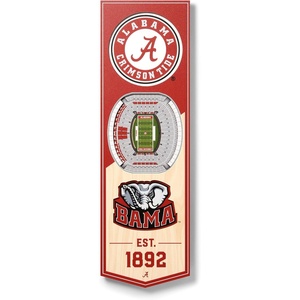 image:imageYouTheFan NCAA Arizona Wildcats 3D Stadium 6x19 Banner  McKale Memorial CenterAlabama Crimson Tide