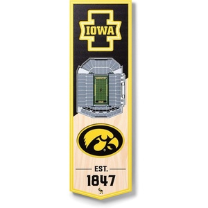 image:imageYouTheFan NCAA Arizona Wildcats 3D Stadium 6x19 Banner  McKale Memorial CenterIowa Hawkeyes