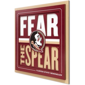 image:imageYouTheFan NCAA North Carolina Tar Heels Slogan Series 3D Wall ArtFlorida State Seminoles