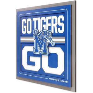 image:imageYouTheFan NCAA North Carolina Tar Heels Slogan Series 3D Wall ArtMemphis Tigers