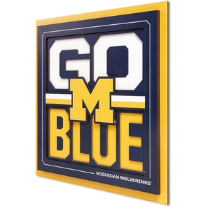 image:imageYouTheFan NCAA North Carolina Tar Heels Slogan Series 3D Wall ArtMichigan Wolverines