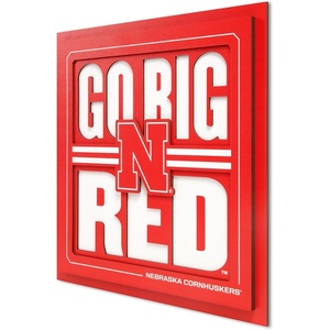 image:imageYouTheFan NCAA North Carolina Tar Heels Slogan Series 3D Wall ArtNebraska Cornhuskers
