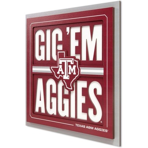 image:imageYouTheFan NCAA North Carolina Tar Heels Slogan Series 3D Wall ArtTexas AM Aggies
