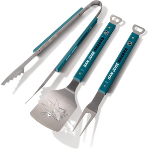 image:imageYouTheFan NHL 3PC Spirit Series BBQ Grill SetSan Jose Sharks